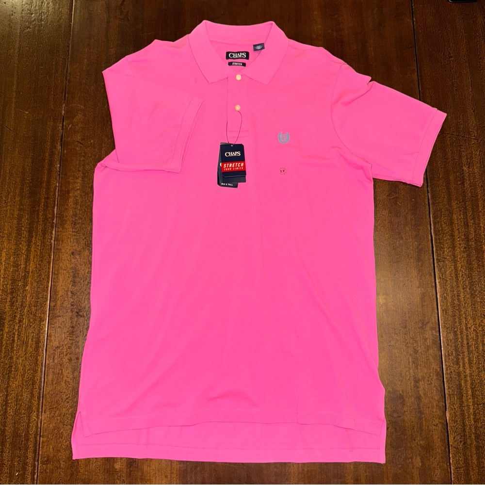 Chaps Polo Shirt - Men's L-T Peony / Pink